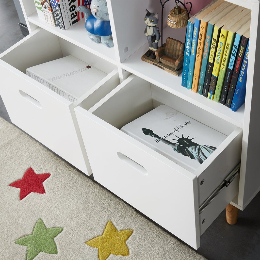 ALL 4 KIDS White Ivy Low Kids Bookcase Storage Unit