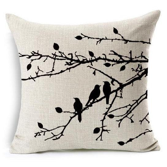 All 4 Kids 45cm Square Throw Pillow Cushion Cover - Branch and Bird