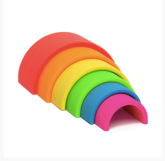 Dena Toys 6pc Neon Rainbow Stacking Toy