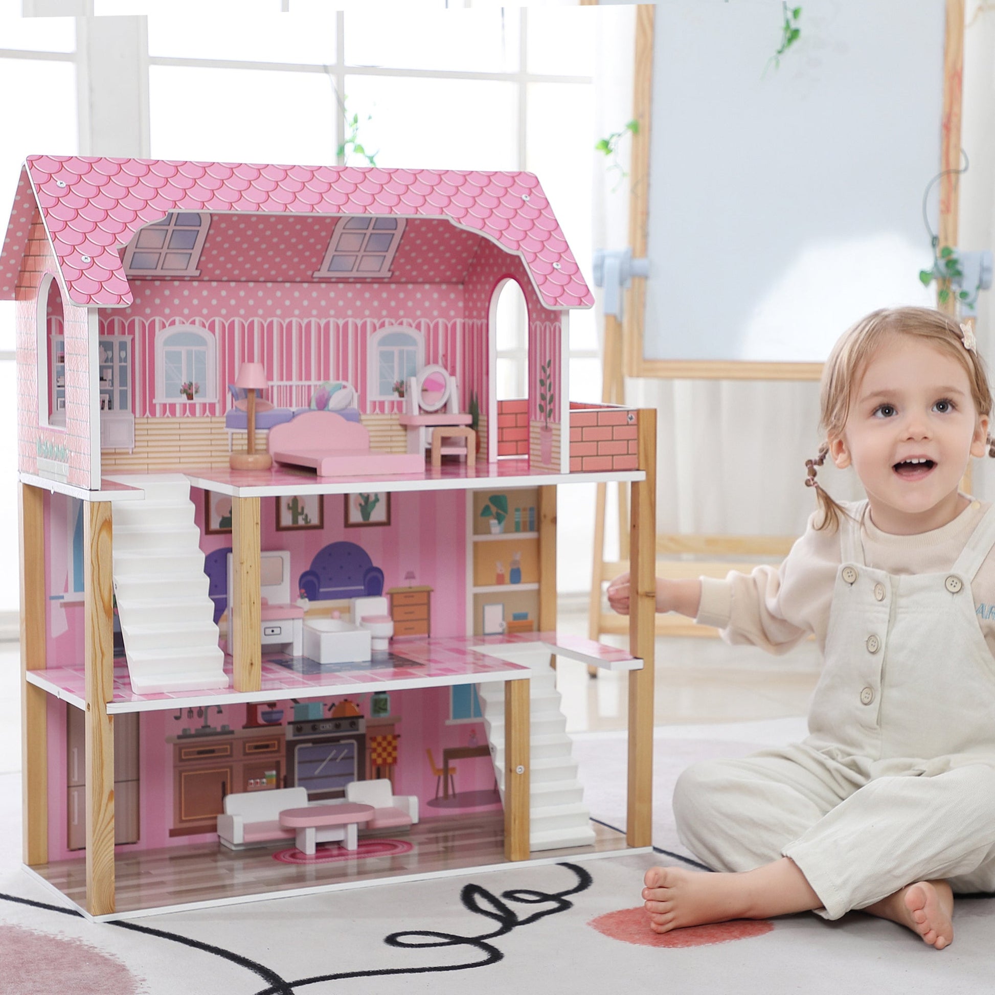 ALL 4 KIDS Eliana 3 Level Dollhouse