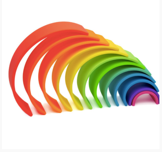 Dena Toys 12pcs Neon Rainbow  Stacking Toy