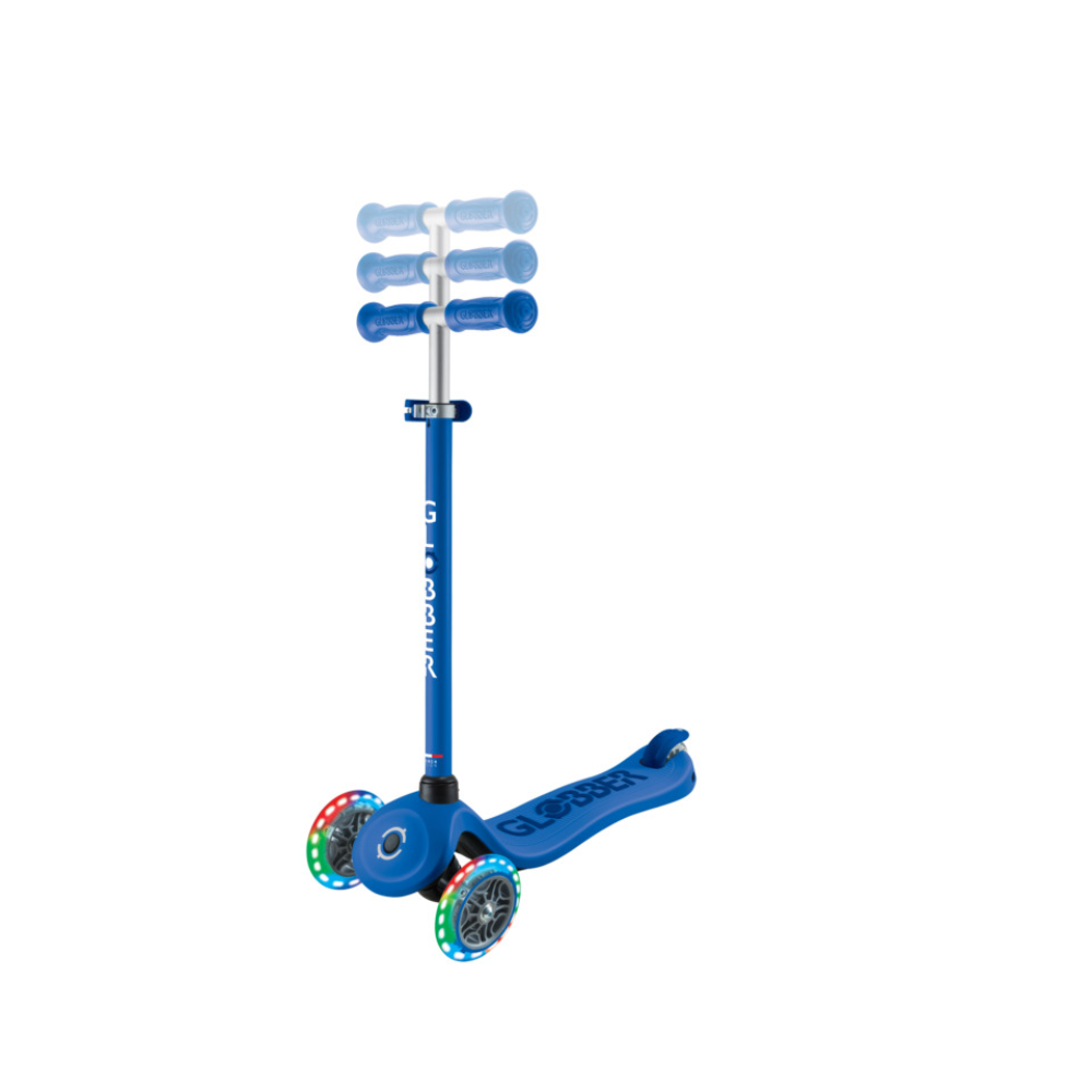Globber Go Up Sporty Lights Convertible Scooter - Navy Blue/ Dark Navy Blue