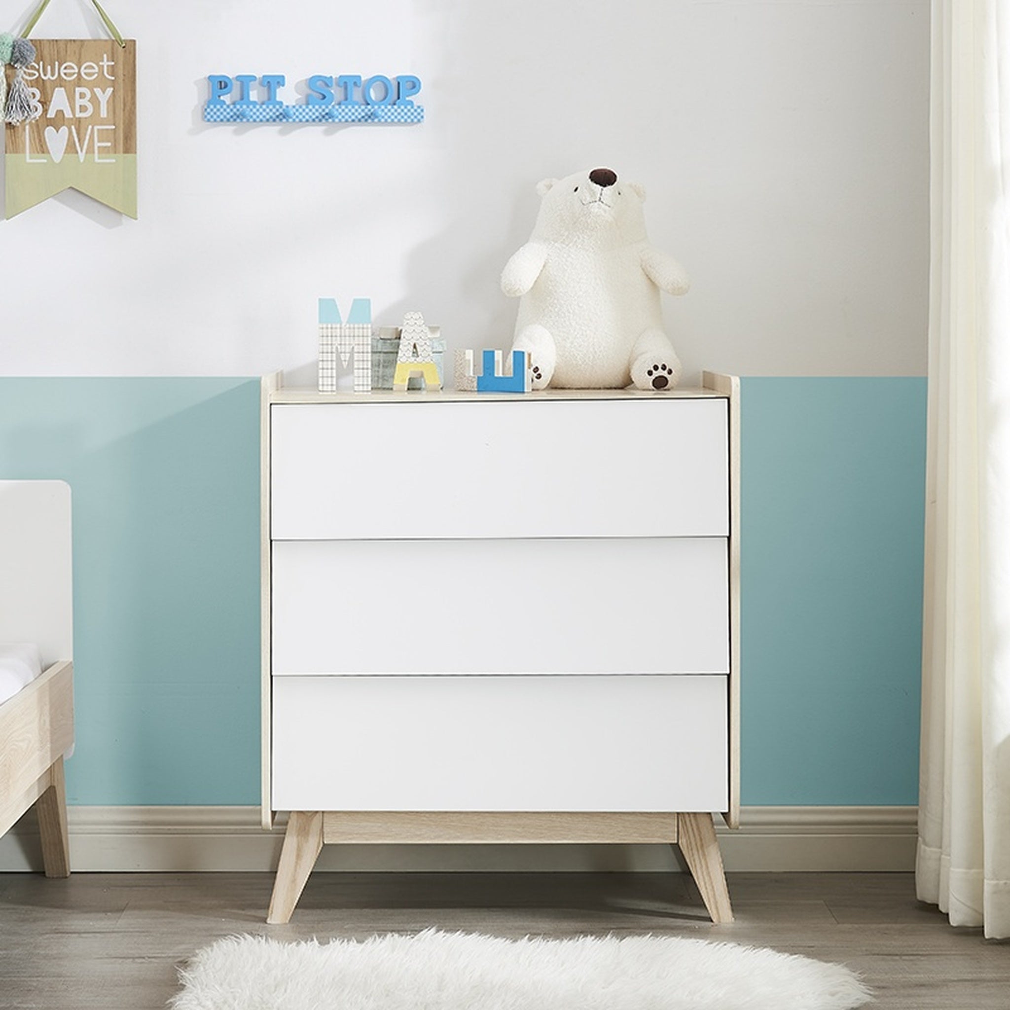 All 4 Kids 2 Pcs Arthur Single Bed and Chest of Draw Bundle