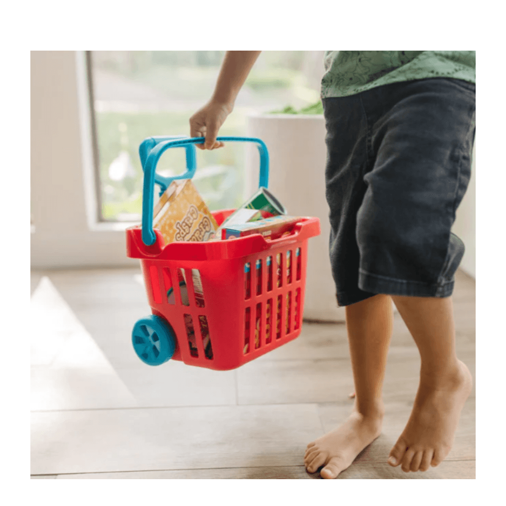 Melissa & Doug Fill & Roll Grocery Basket Play Set