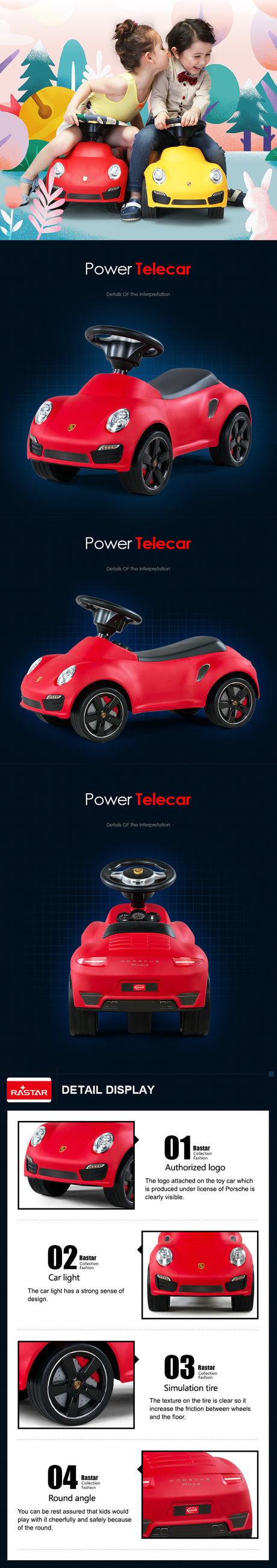 Rastar Licensed Porsche 911 Push Car