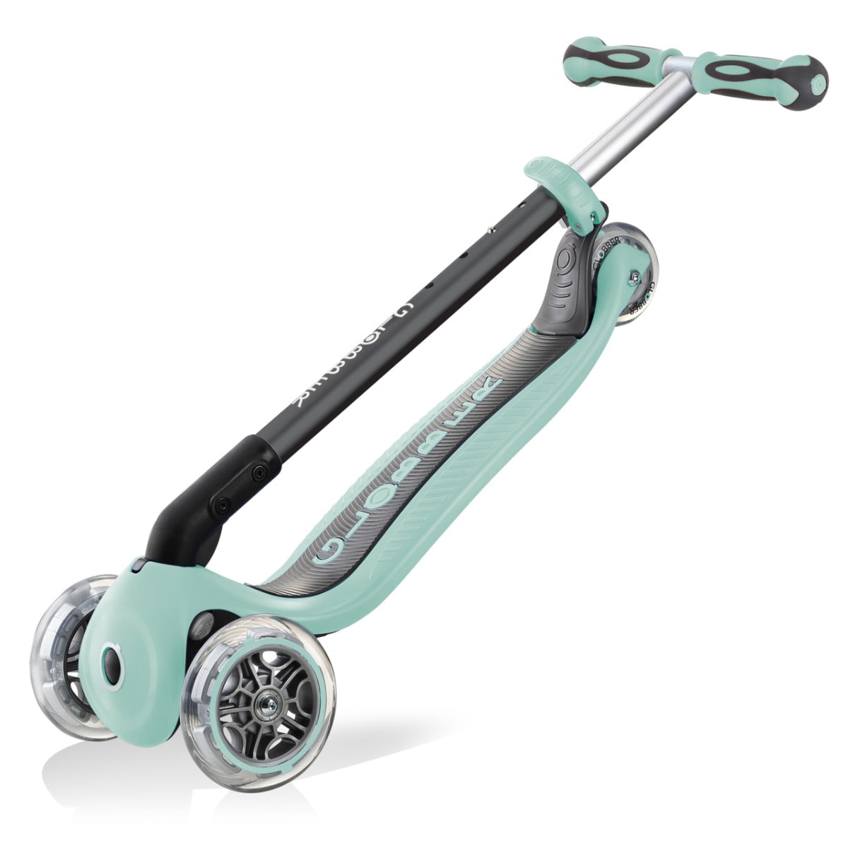 Globber GO UP Deluxe Convertible Scooter w Light up Wheels - Mint