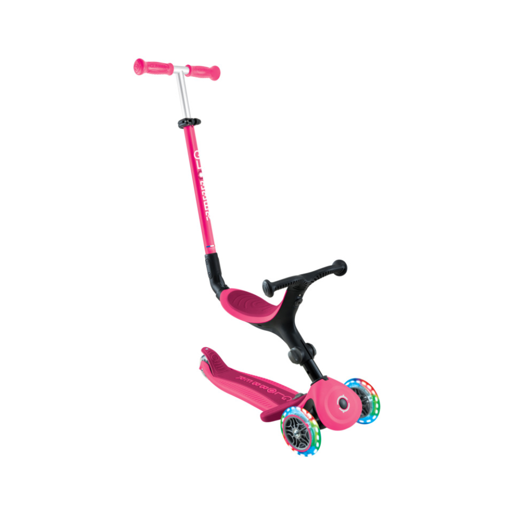 Globber GO UP ACTIVE Scooter with Lights - Fuchsia/ Dark Pink
