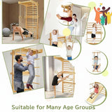 All 4 Kids Colton Wall Mounted Wooden Indoor Gym Set