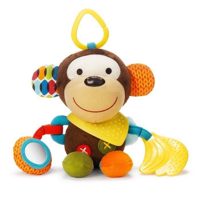 SKIP HOP Bandana Buddies Plush Teething Toy - Activity Monkey