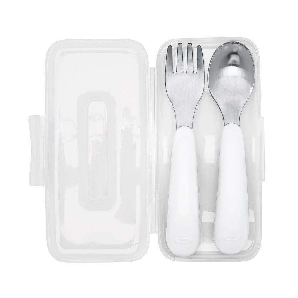 OXO TOT On-The-Go Fork And Spoon Set - Grey