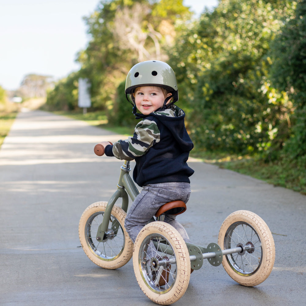 Trybike 2 in 1 Steel Balance Bike and Tricycle - Vintage Green