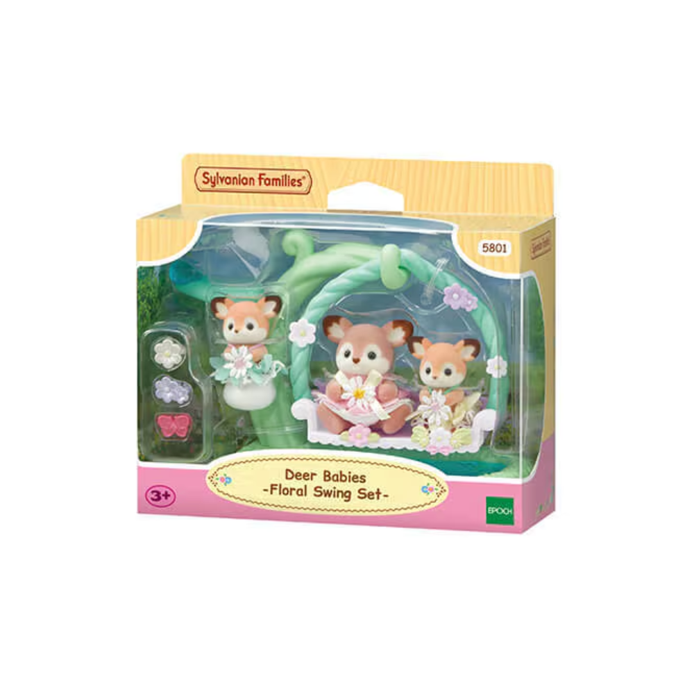 Sylvanian Families Deer Babies - Floral Swing Set