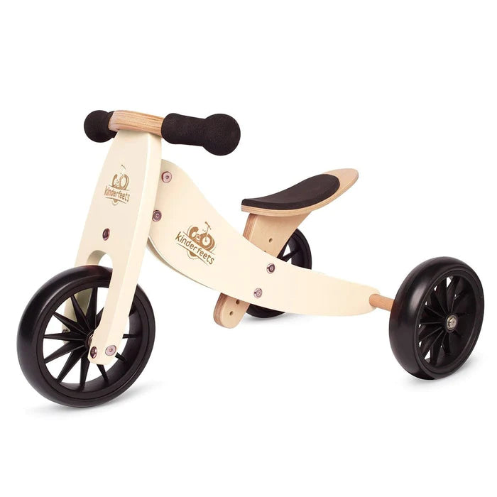 Kinderfeets Tiny Tot 2-in-1 Trike Balance Bike - Cream