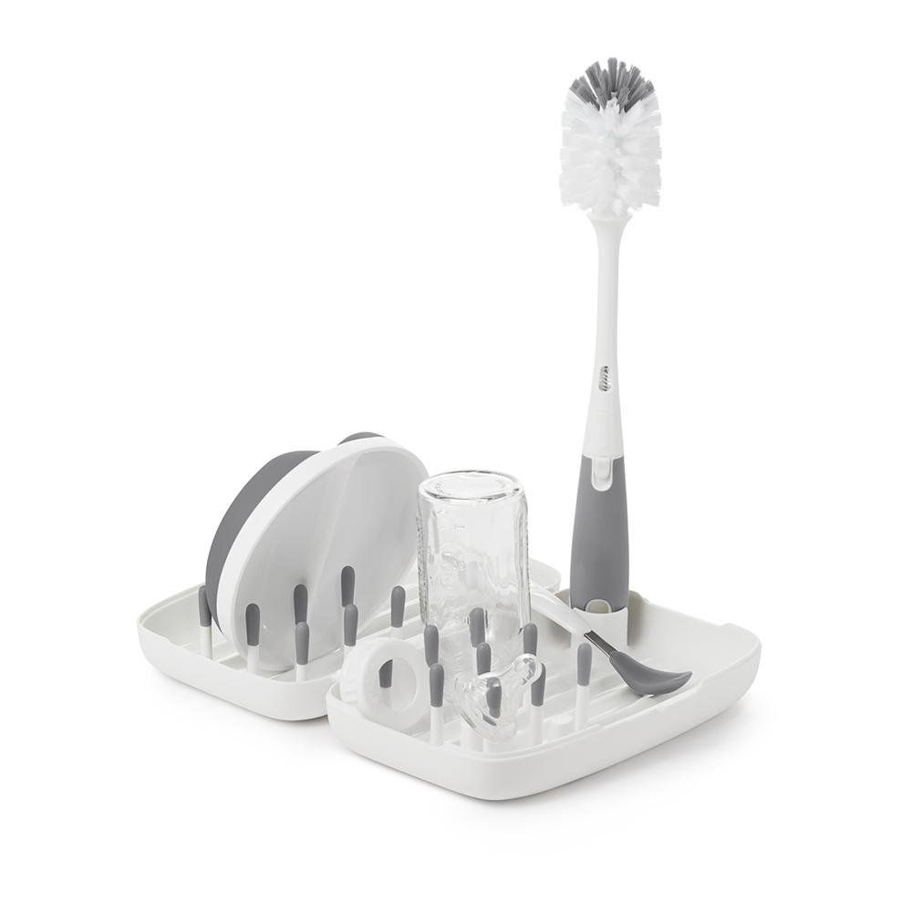 Oxo Tot On-the-Go Drying Rack & Bottle Brush - Grey