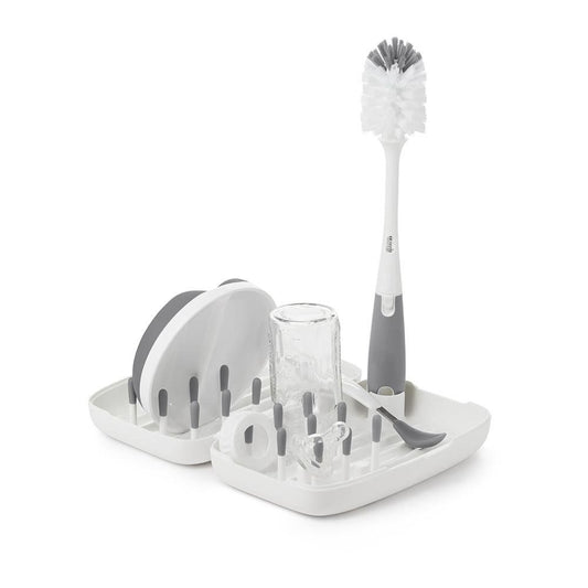 Oxo Tot On-the-Go Drying Rack & Bottle Brush - Grey