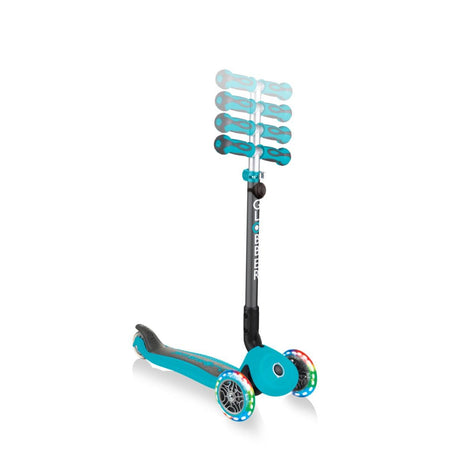 Globber GO UP Deluxe Convertible Scooter w Light up Wheels - Teal