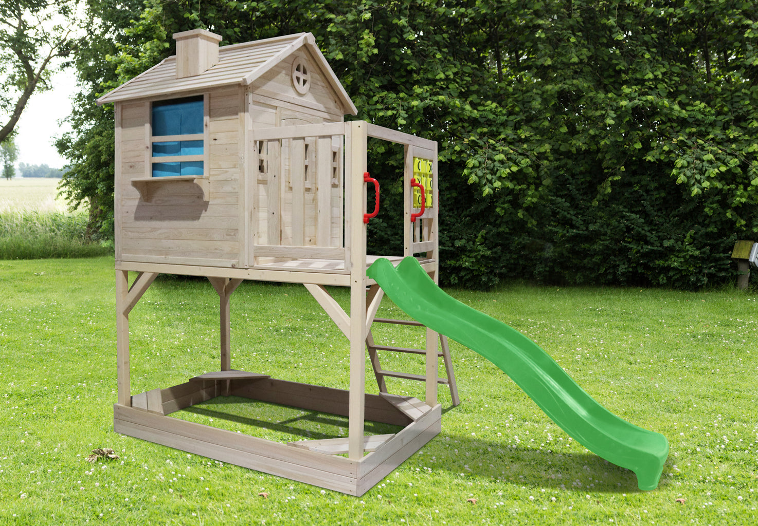 ALL 4 KIDS Aiden Huge Cubby House with Slide and Sand Pitch