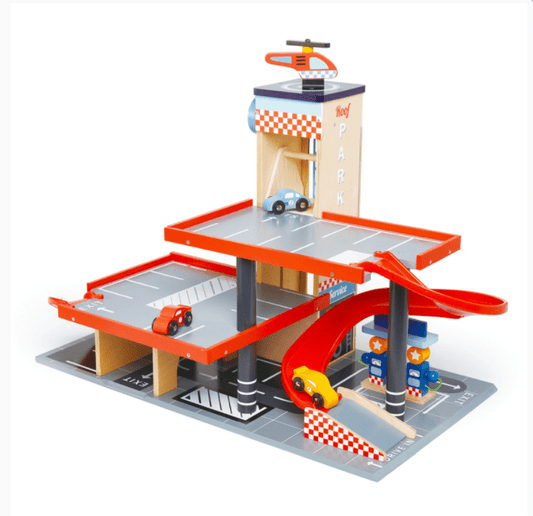 Tender Leaf Toys Wooden Blue Bird Service Station Play Set