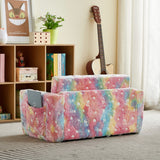 All 4 Kids Rainbow Unicorn Glow Flip-Out Double Couch