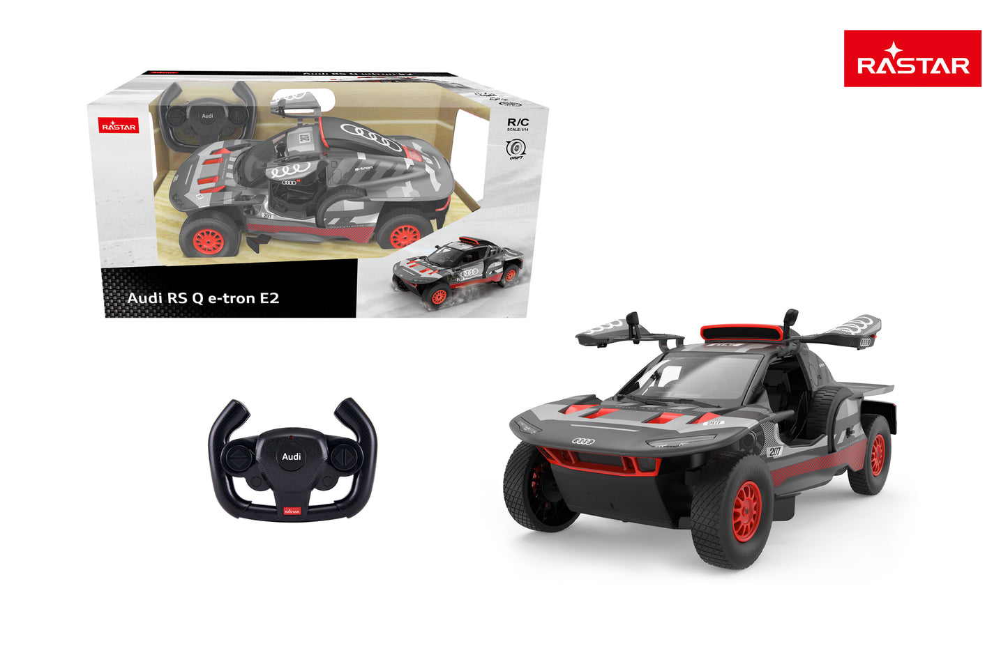 Rastar 1:14 Audi RS Q e-tron E2 Remote Control Car – Officially Licensed Dakar Rally Racer
