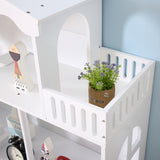 ALL 4 KIDS Ella White Dollhouse Bookcase Book Shelf Storage Unit
