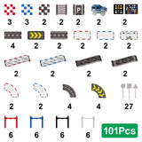 MNTL Classic Magnetic Track Car Set 101 Pcs