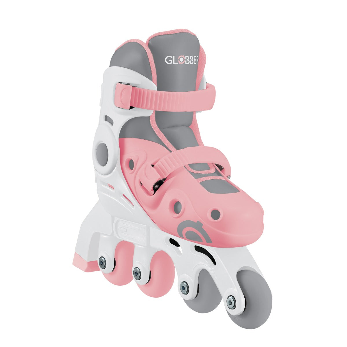 Globber 2 in 1 Learning Inline Roller Skates  for Toddlers: Size 26-29 - Pastel Pink