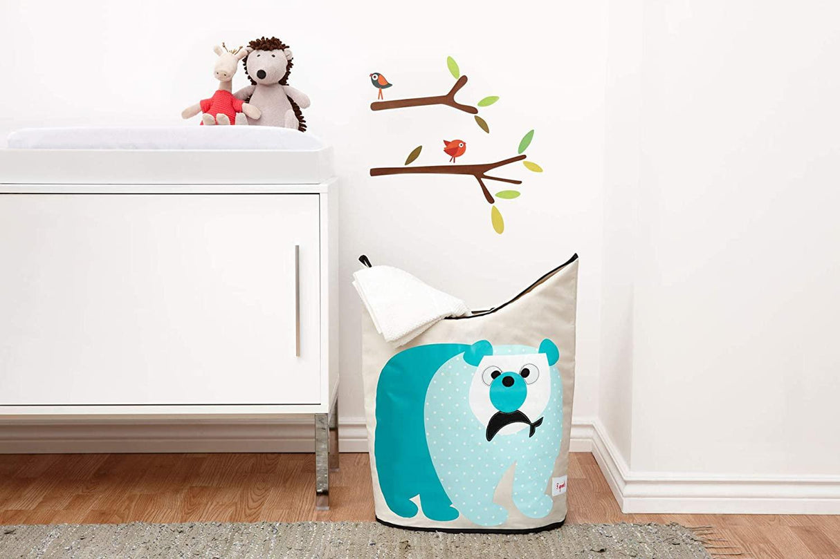 3 Sprouts Laundry Hamper - Blue Polar