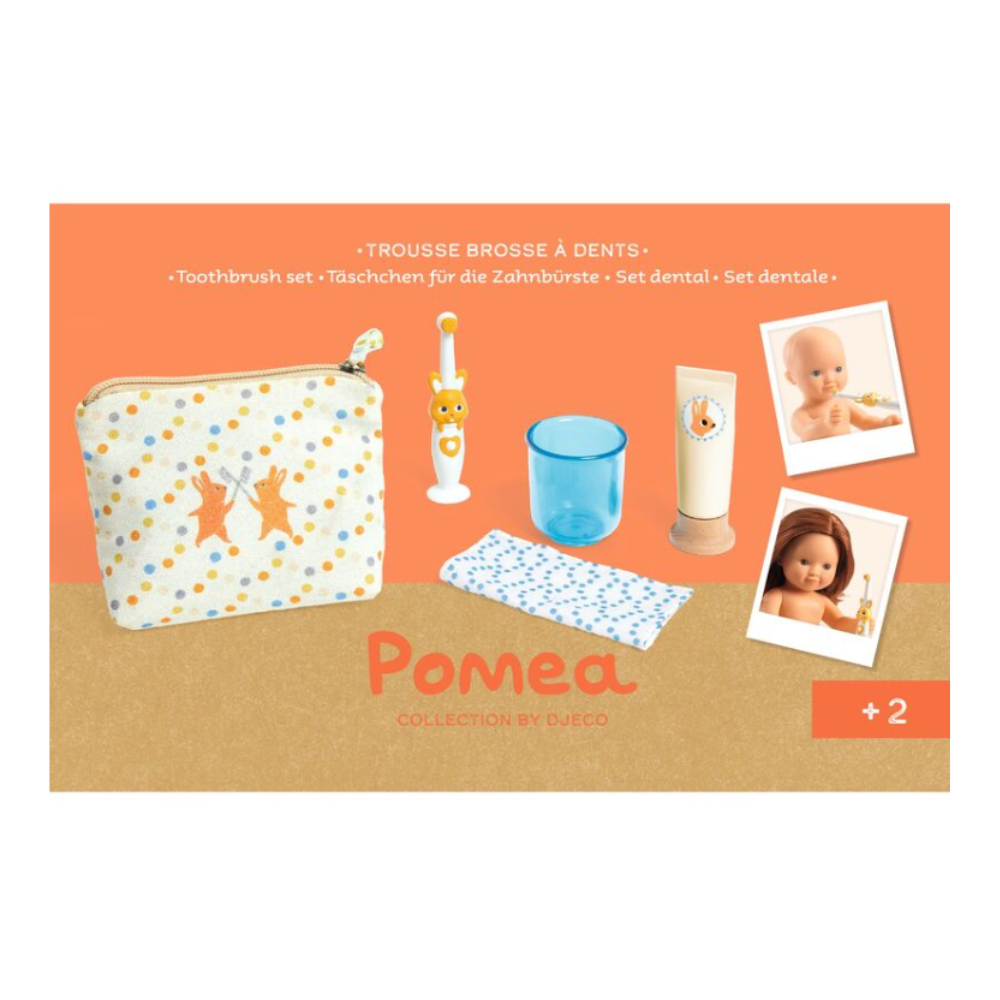 Djeco Lovely Doll Pomea 5 piece Doll Toothbrush Set