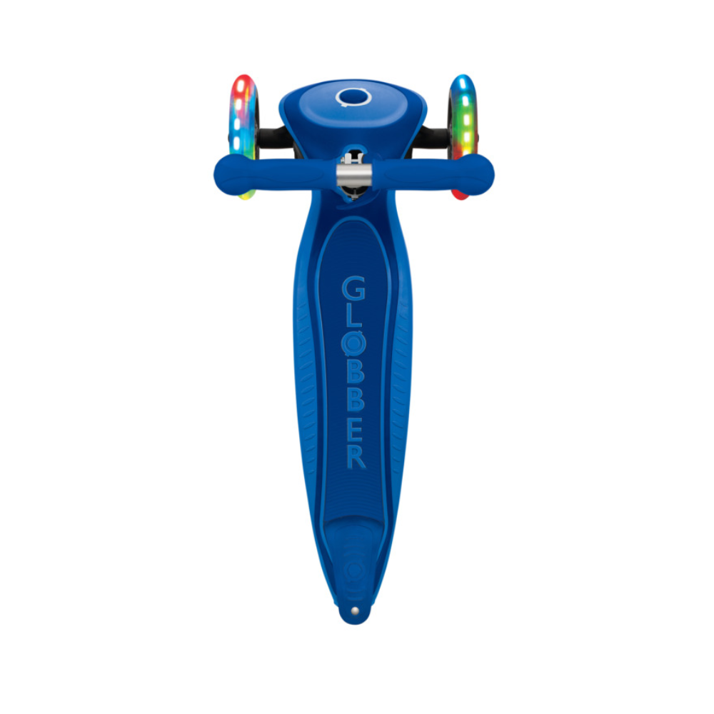 Globber Primo FOLD PLUS LIGHTS Scooter - Emerald Green/ Navy Blue