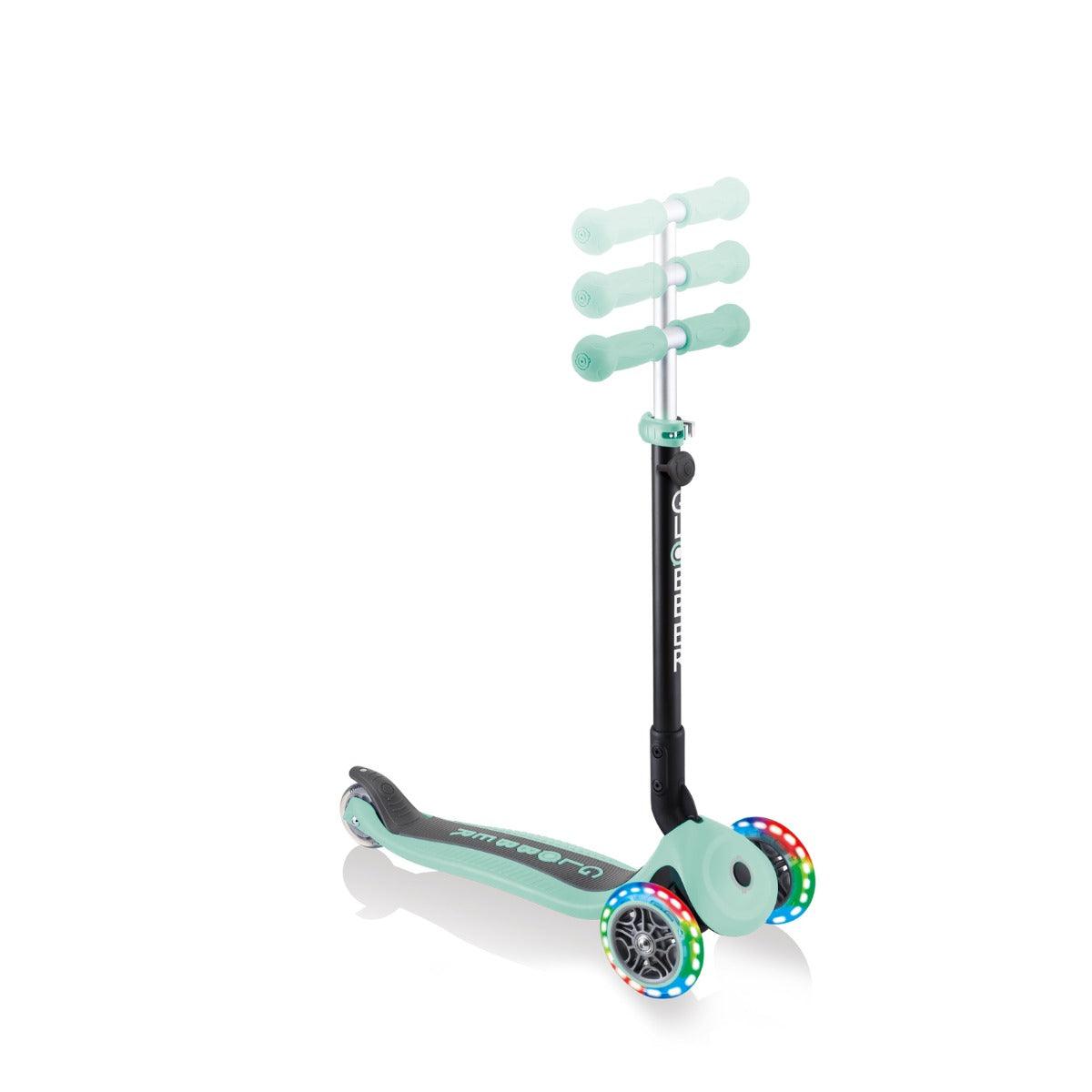 Globber GO UP Fold Plus Convertible Scooter, w light up Wheels - Mint