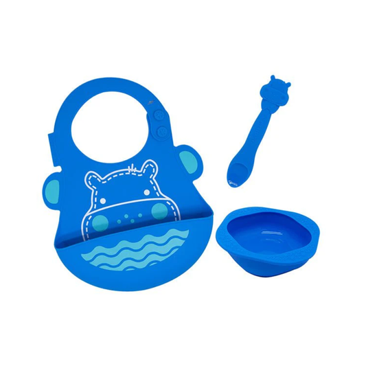 Marcus & Marcus Gift Feeding Set - Blue Hippo