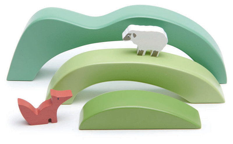 Tender Leaf Toys  Wooden Green Hills Stacking Play Set
