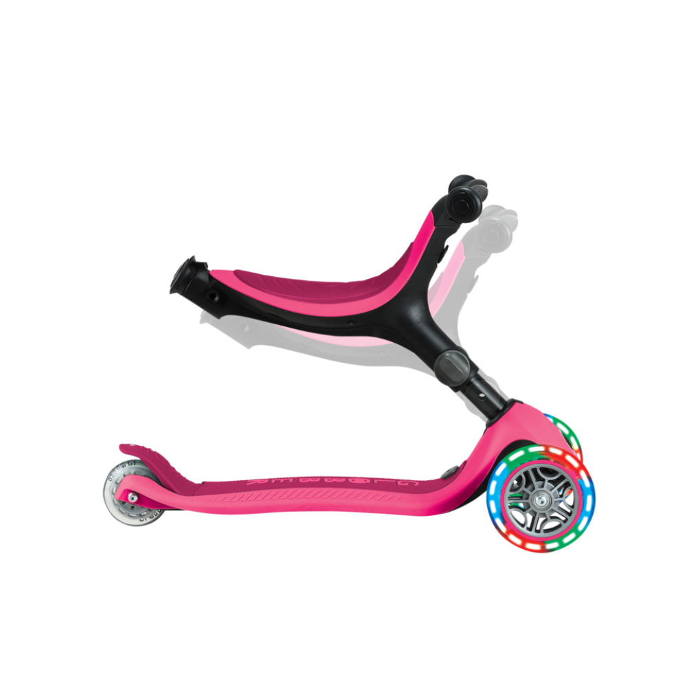Globber GO UP ACTIVE Scooter with Lights - Fuchsia/ Dark Pink