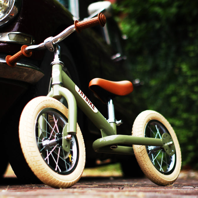 Trybike 2 in 1 Steel Balance Bike and Tricycle - Vintage Green