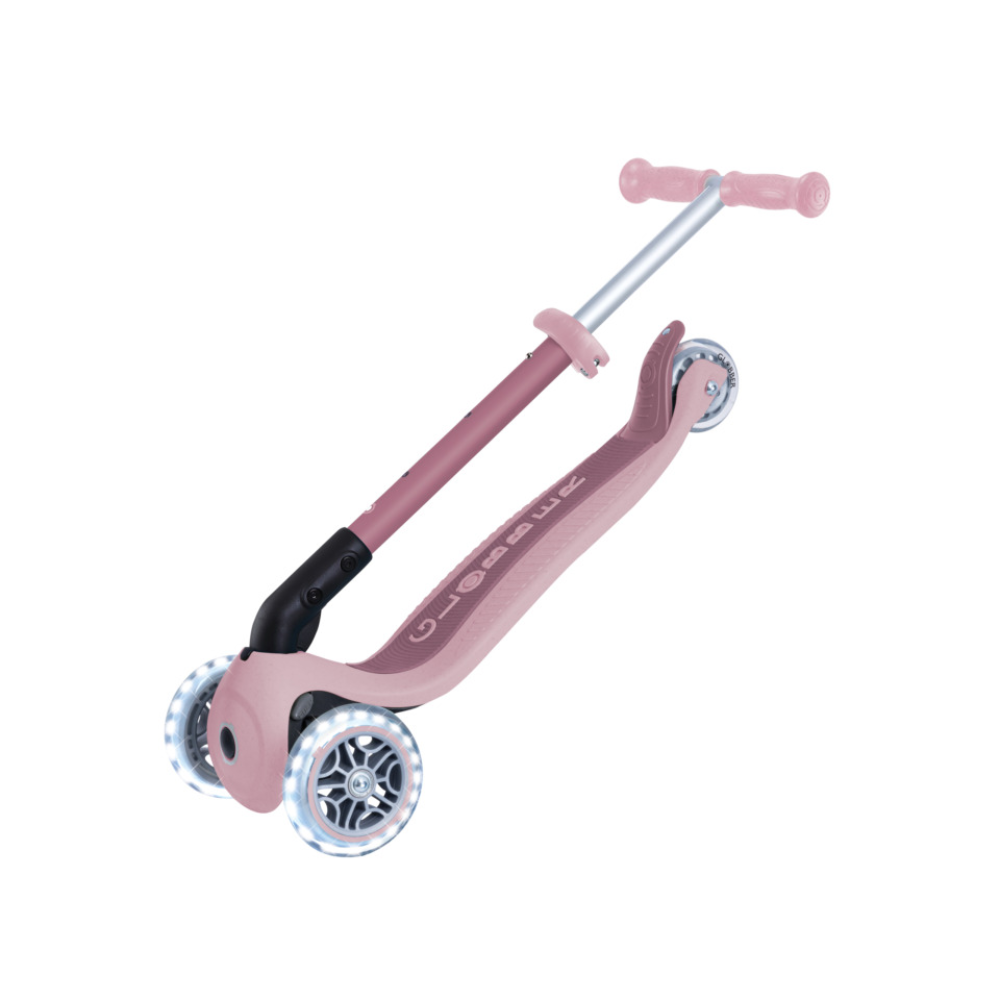 Globber ECOLOGIC JUNIOR Foldable Scooter with Lights - Berry