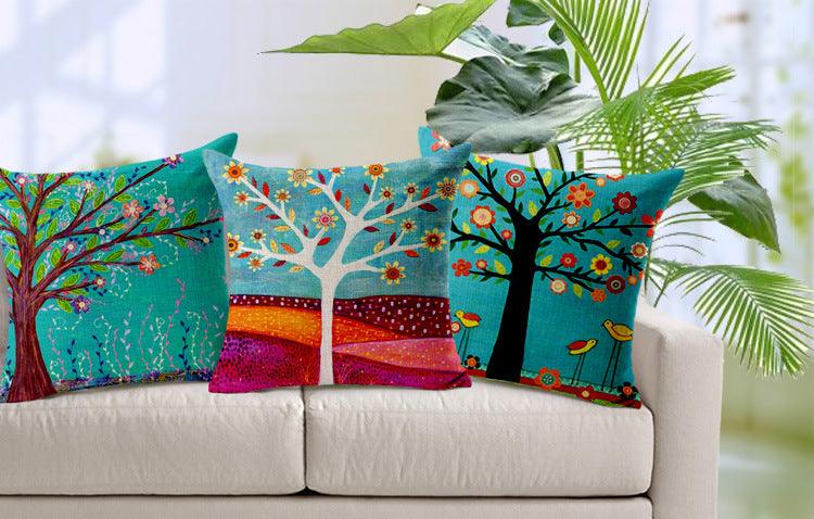 All 4 Kids 45cm Square Throw Pillow Cushion Cover - Vivid Tree