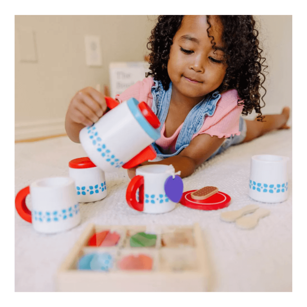 Melissa & Doug Wooden Steep & Serve Tea Set