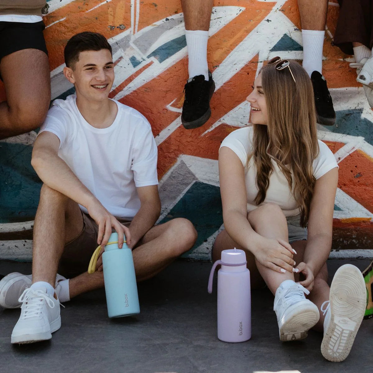 B.Box 1L Insulated Flip Top Drink Bottle - Pool Side