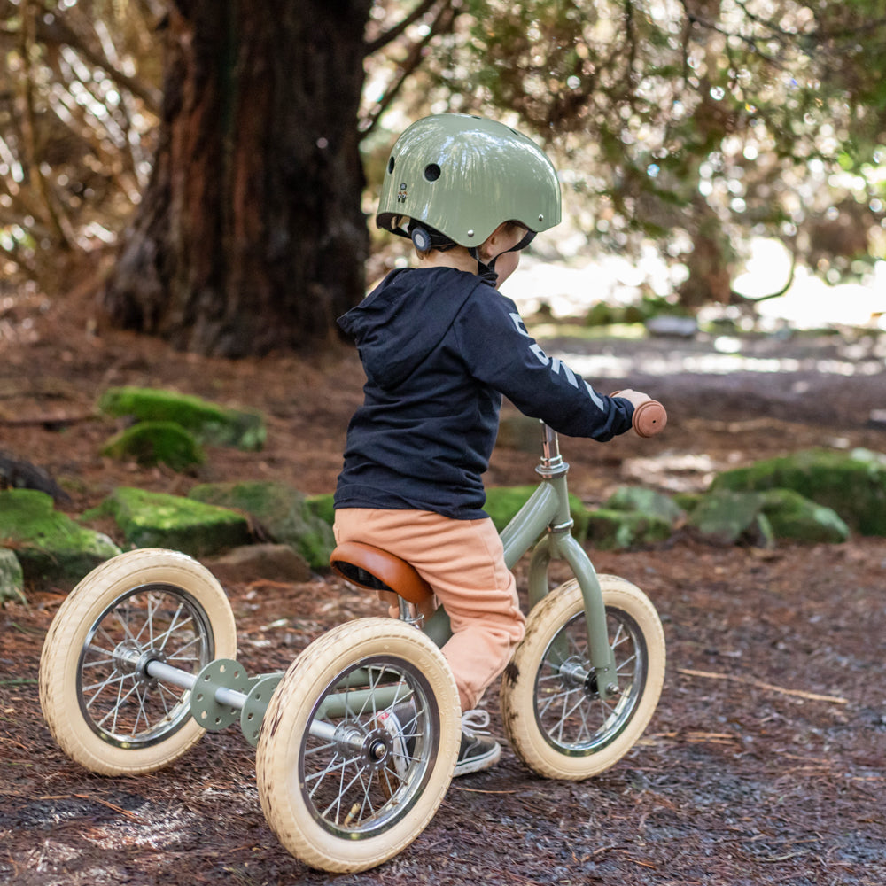 Trybike 2 in 1 Steel Balance Bike and Tricycle - Vintage Green