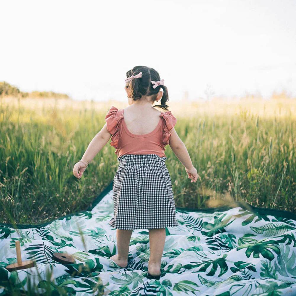 Little Unicorn Outdoor Blanket - 5 x 7 - Tropical Leaf