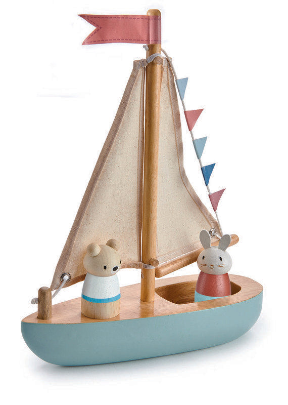 Tender Leaf Toys Wooden Sailaway Boat