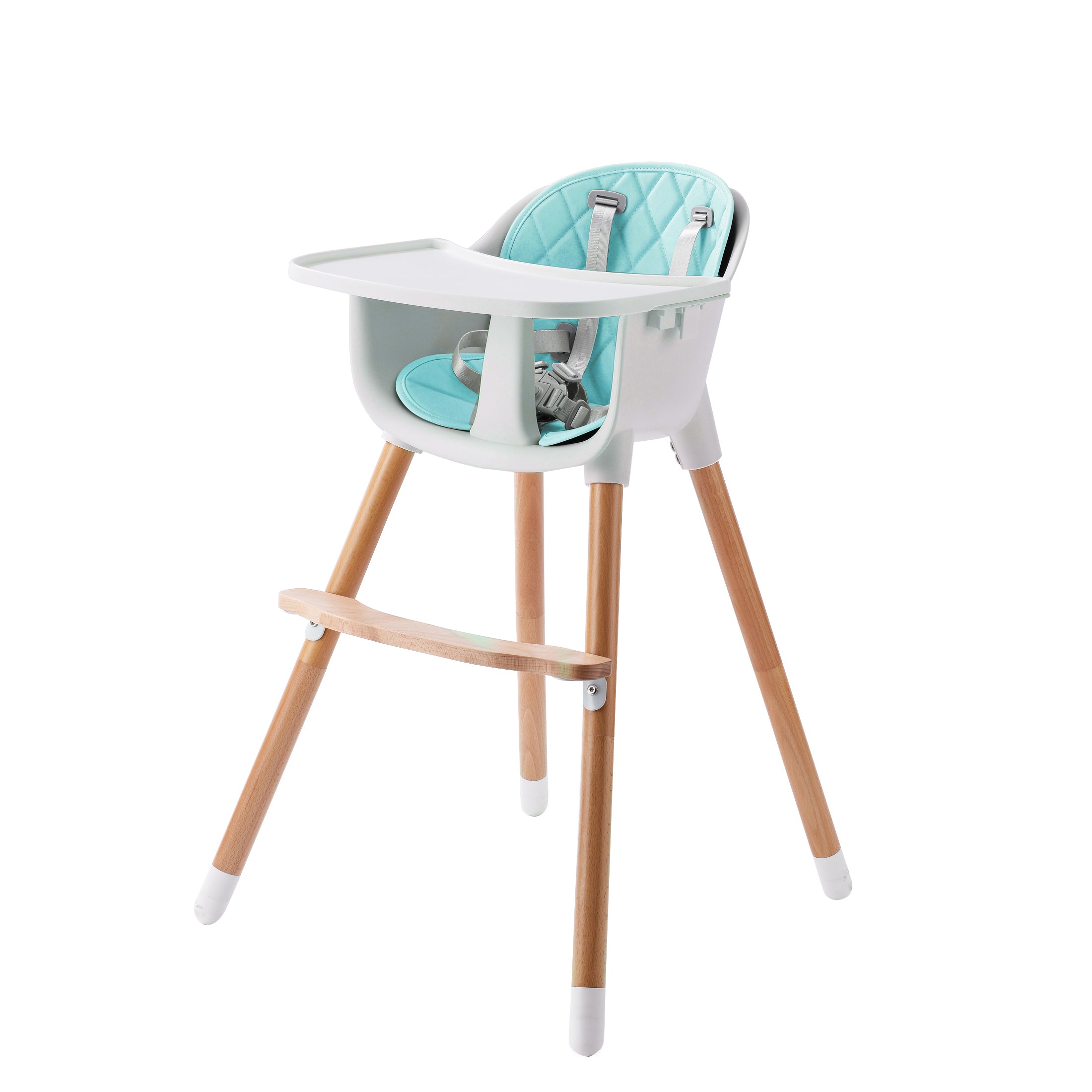 JOY  BABY Amelia 2-in-1 Timber Highchair - Blue
