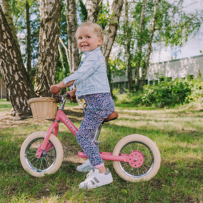 Trybike 2 in 1 Steel Balance Bike and Tricycle - Vintage Pink