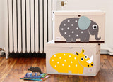 3 Sprouts Fabric Toy Chest - Yellow Rhino