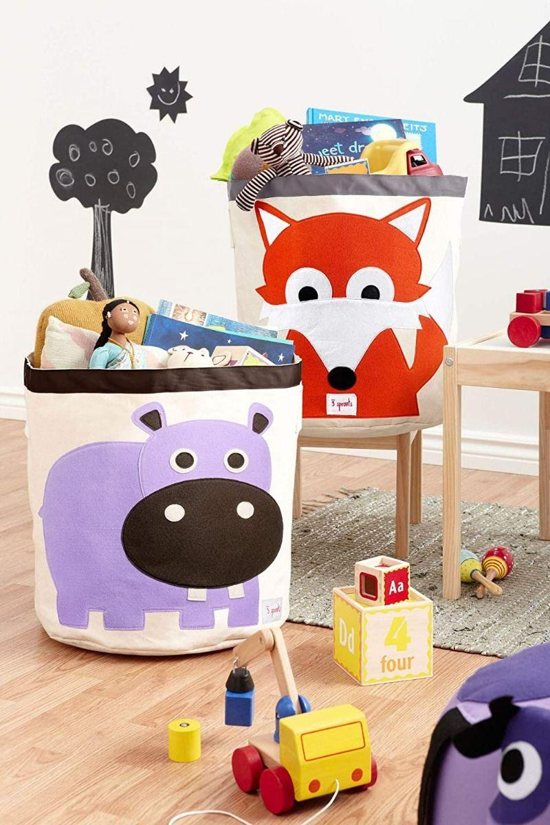 3 Sprouts Storage Bin - Purple Hippo