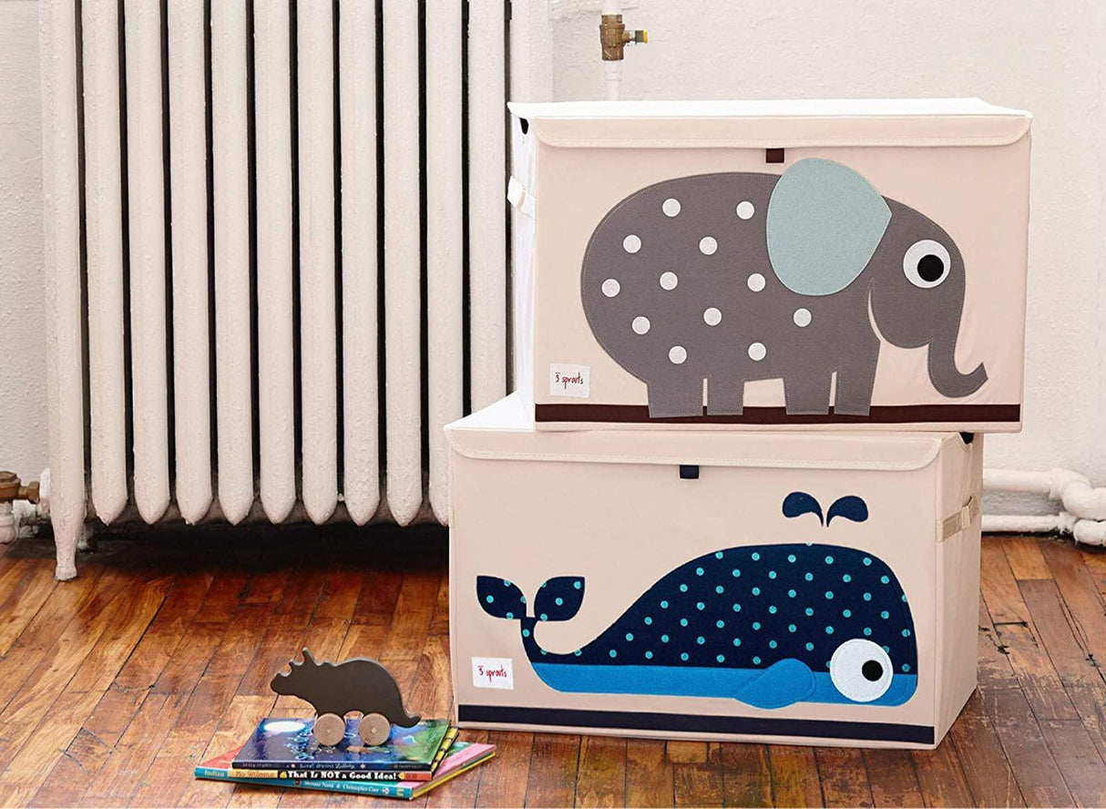 3 Sprouts Toy Chest - Blue Whale