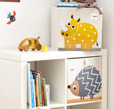 3 Sprouts Fabric Storage Box - Yellow Rhino