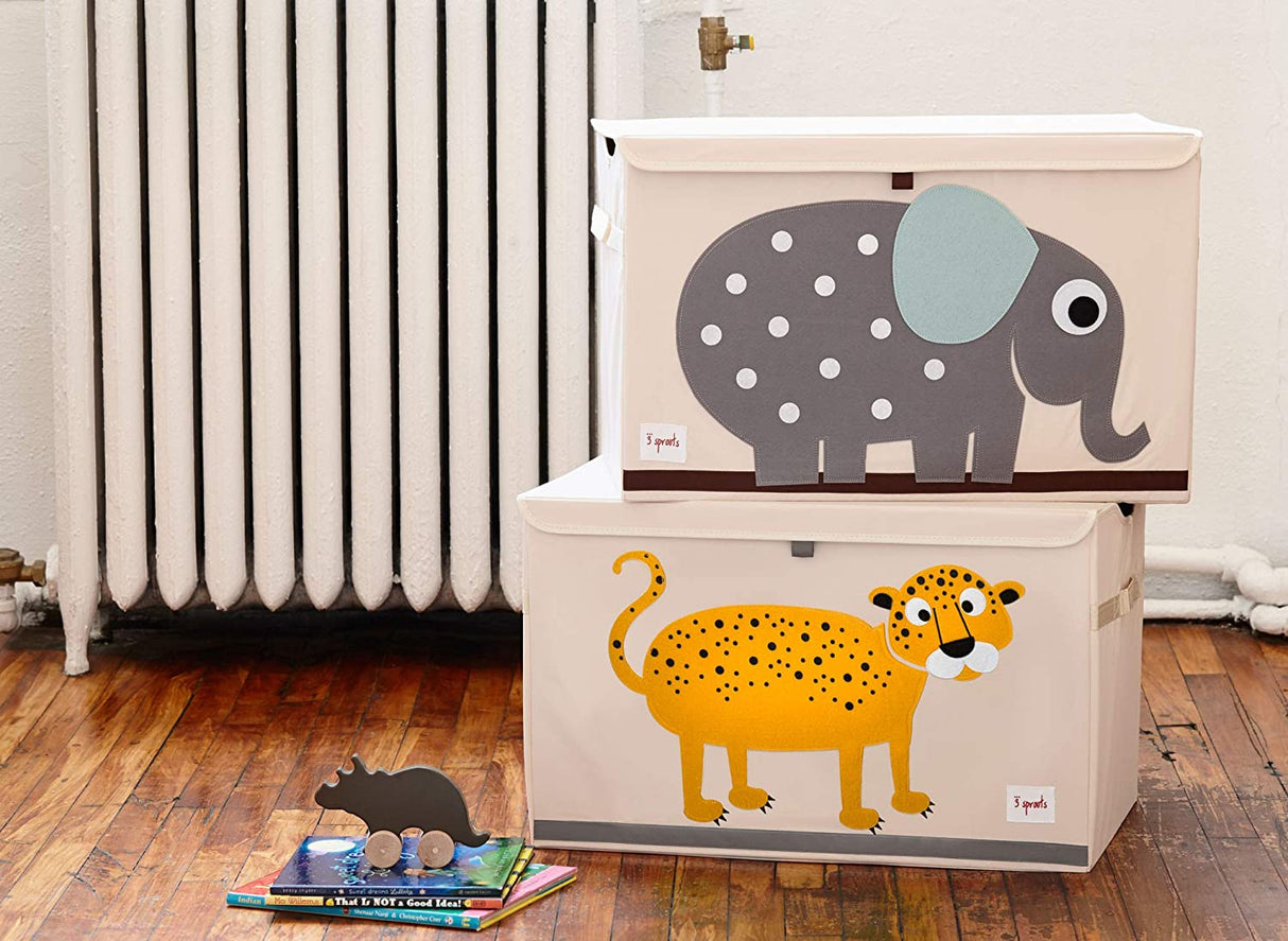 3 Sprouts Fabric Toy Chest - Orange Leopard