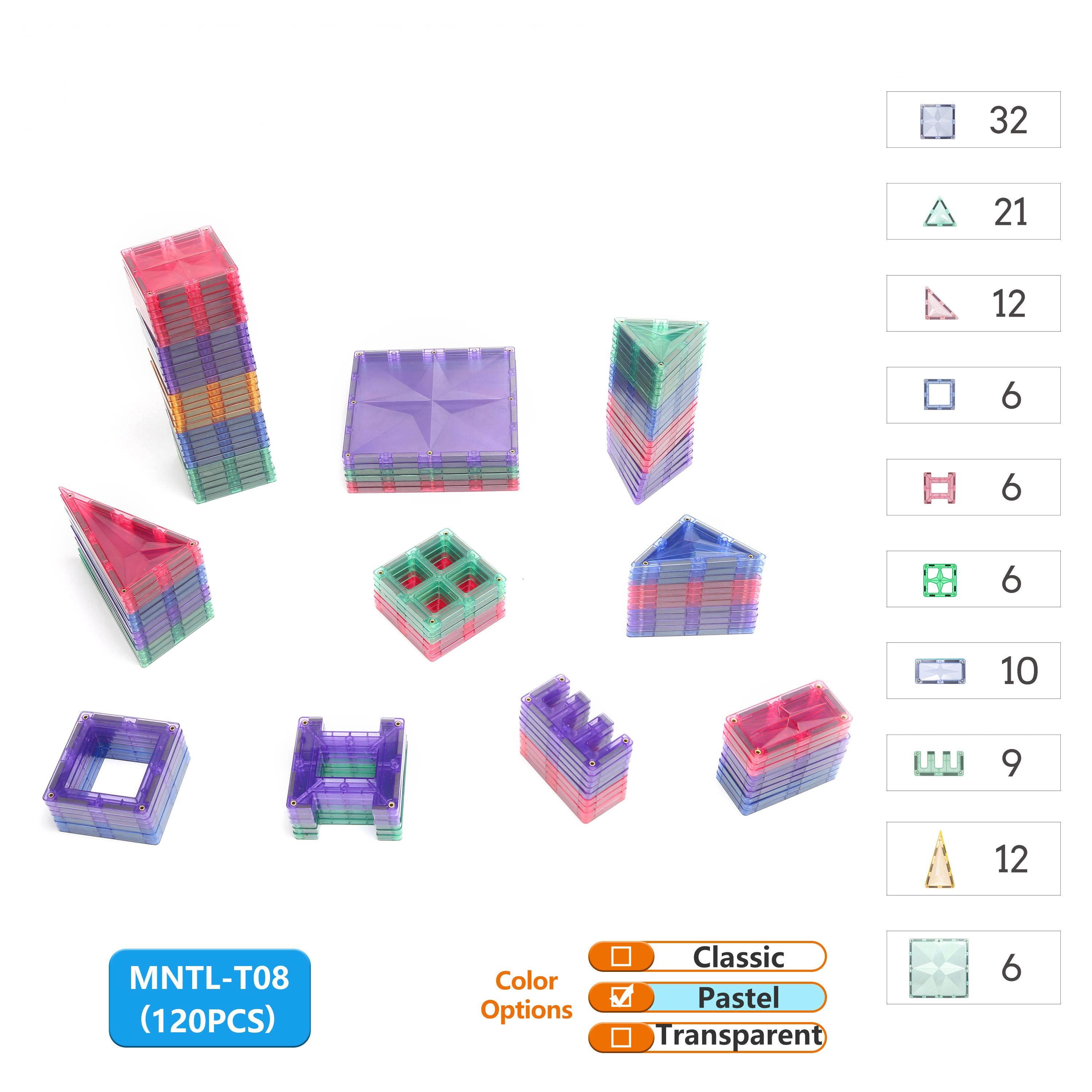 MNTL Pastel Star Magnetic Tile 120 Pcs Set